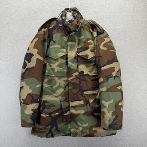 Propper Jacket Mens Medium Regular Woodland Camo M65 Field Coat Hooded Lined